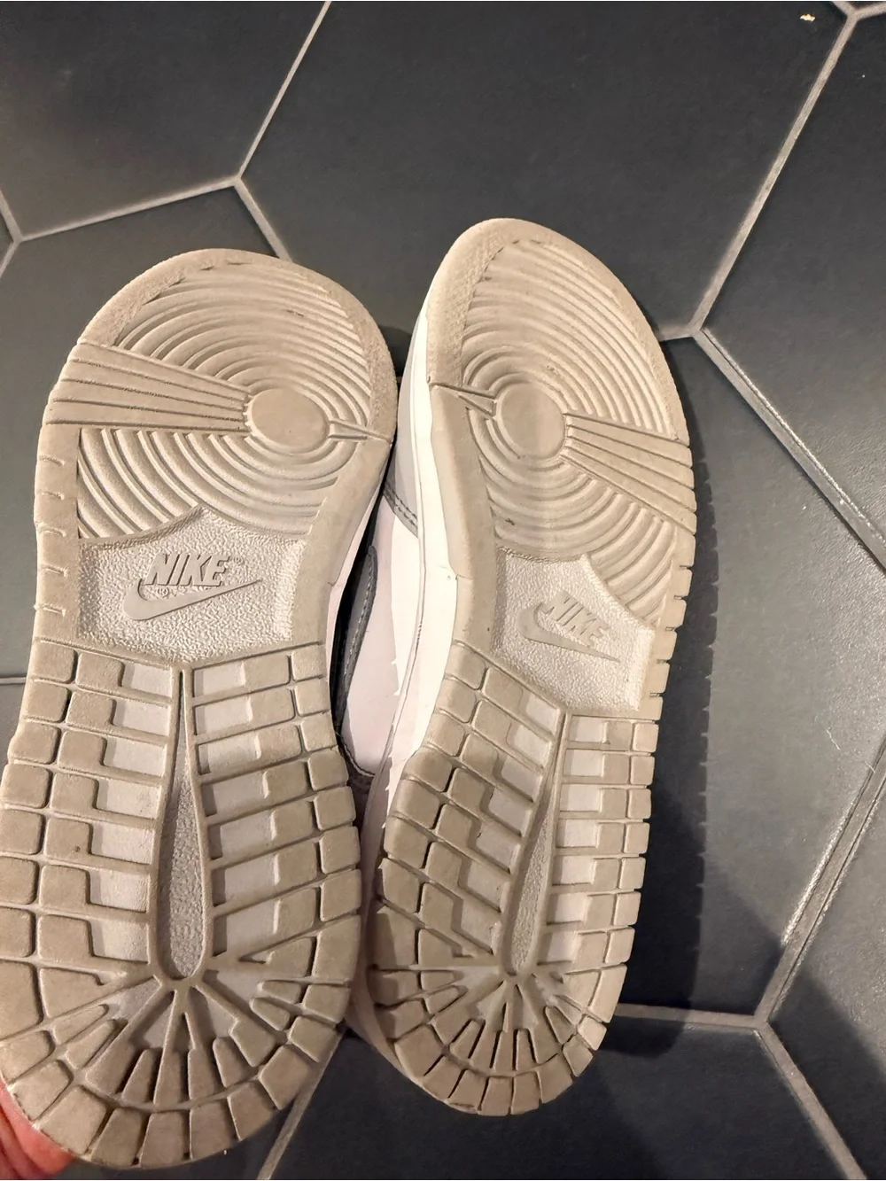 Nike Kids White and Gray Low-Top Sneakers